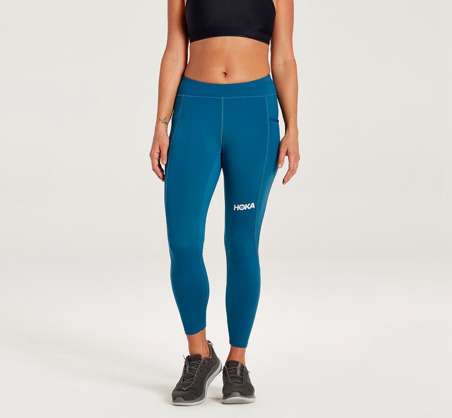 Hoka One One Performance Crop Tight Byxor Dam - Blå - QMNOG-1702